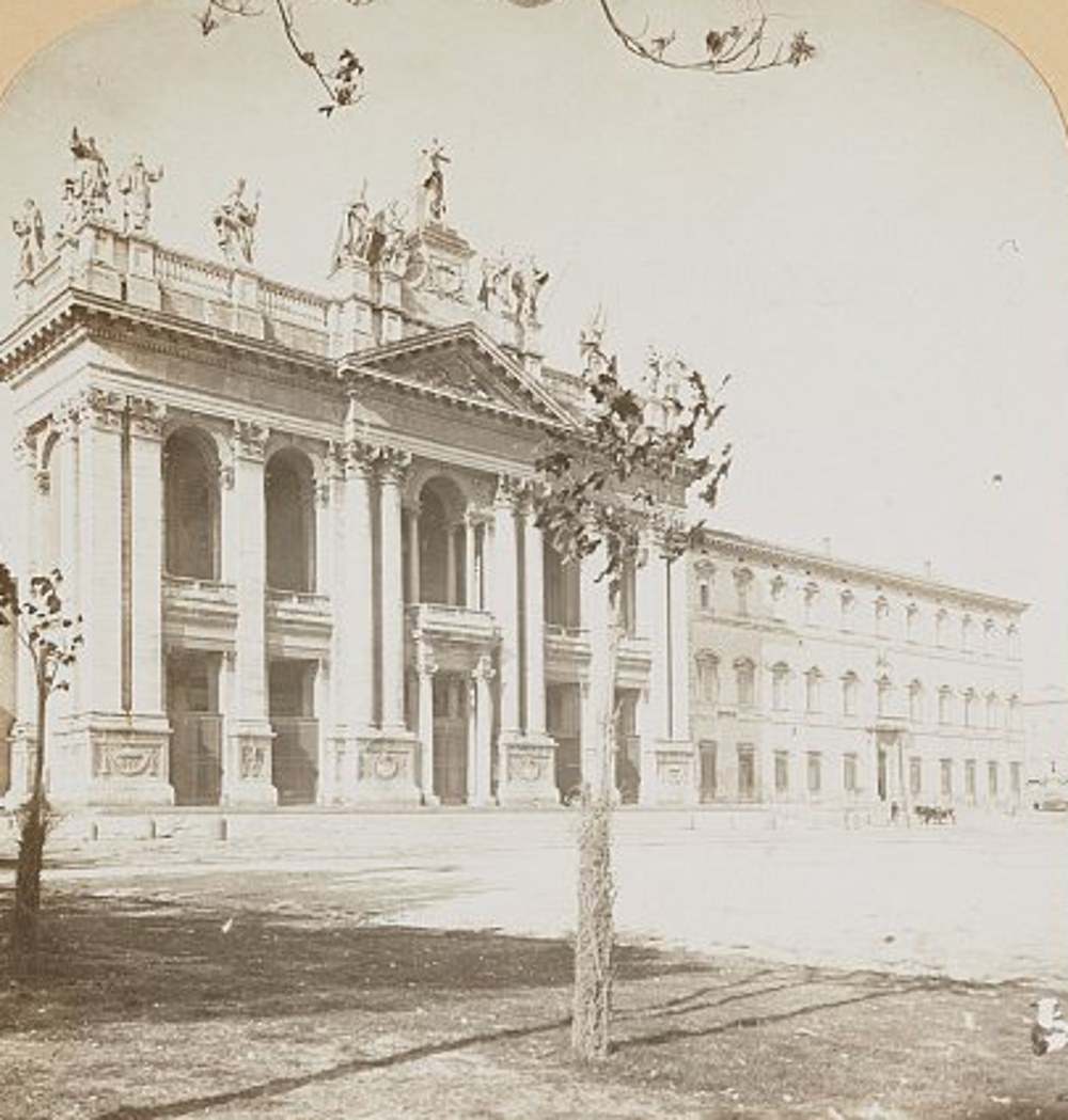 The front of the Lateran basilica and palace, photographed in 1902. The building Formosus was tried in was largely replaced after fires in the fourteenth century. Photo: H. C. White Co., Library of Congress Prints & Photographs Division, no known restrictions
