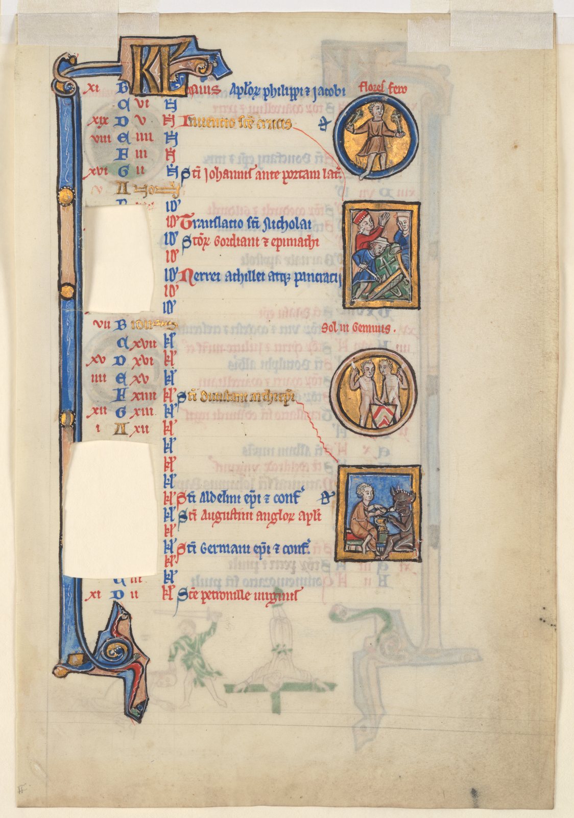 Manuscript Leaf with June Calendar, from a Royal Psalter (13th century), The Metropolitan Museum of Art, CC0