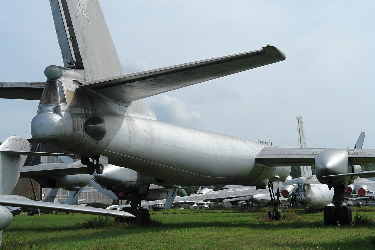 Photo: the Tu-95 at the Central Air Force Museum at Monino near Moscow, identified by the museum as the aircraft that dropped the bomb, Bernhard Gröhl, CC BY-SA 3.0, via Wikimedia Commons