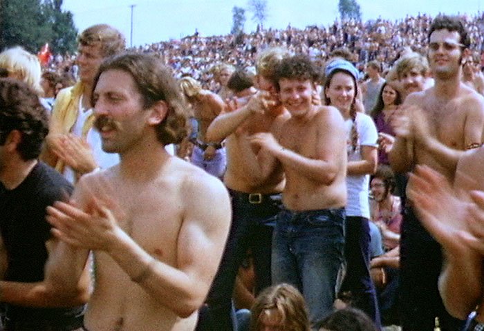 The crowd at the Woodstock festival in August 1969